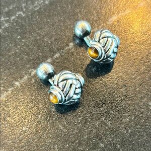 Sterling Silver Tiger Eye Cufflinks